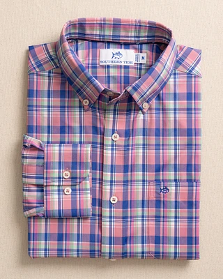 brrr°® Intercoastal Charlesfort Plaid Long Sleeve Sport Shirt