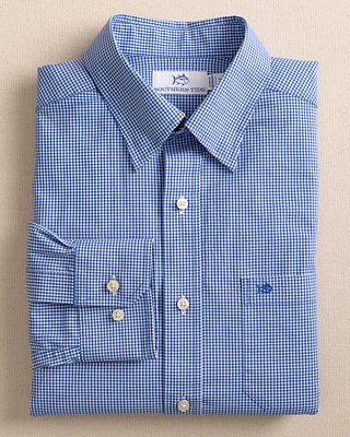 Charleston Parkwood Micro-Gingham Long Sleeve Sport Shirt