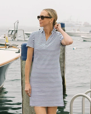 Demi Stripe Short Sleeve Polo Dress