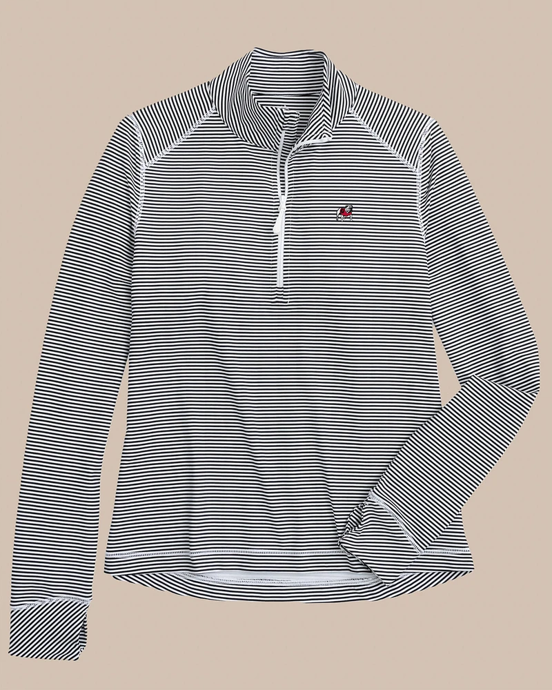 Georgia Bulldogs Women's Striped Runaround Quarter Zip