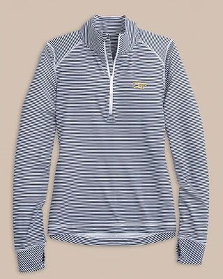 Georgia Tech Women's Striped Runaround Quarter Zip