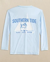 Kids Blue Sails Long Sleeve Performance T-Shirt