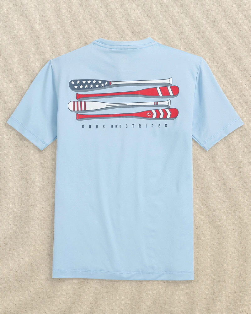 Kids Oars and Stripes Short Sleeve Performance T-Shirt