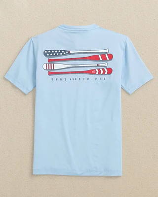 Kids Oars and Stripes Short Sleeve Performance T-Shirt