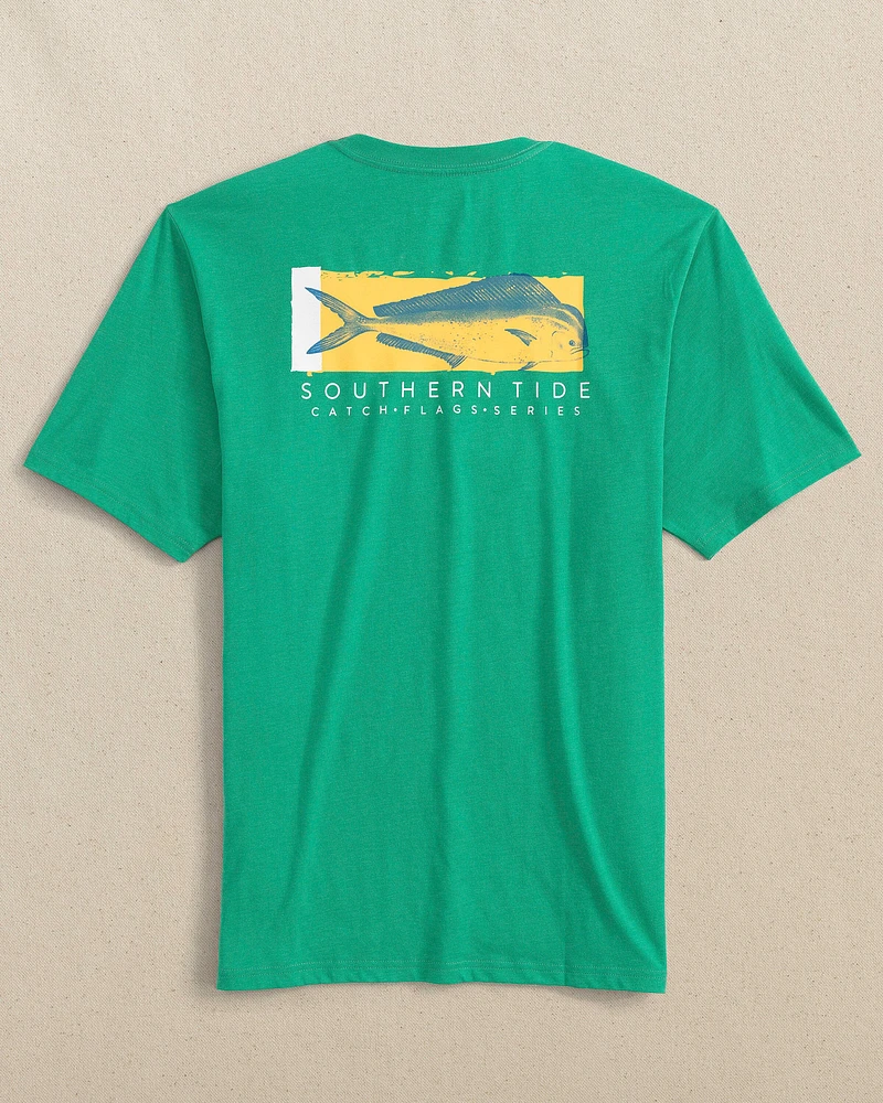 Mahi Catch Flags Short Sleeve Heather T-Shirt