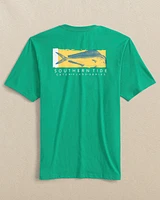 Mahi Catch Flags Short Sleeve Heather T-Shirt