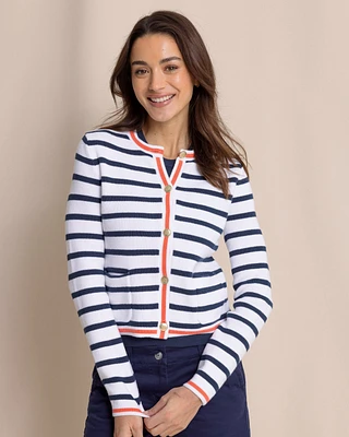 Marlene Striped Button Front Cardigan