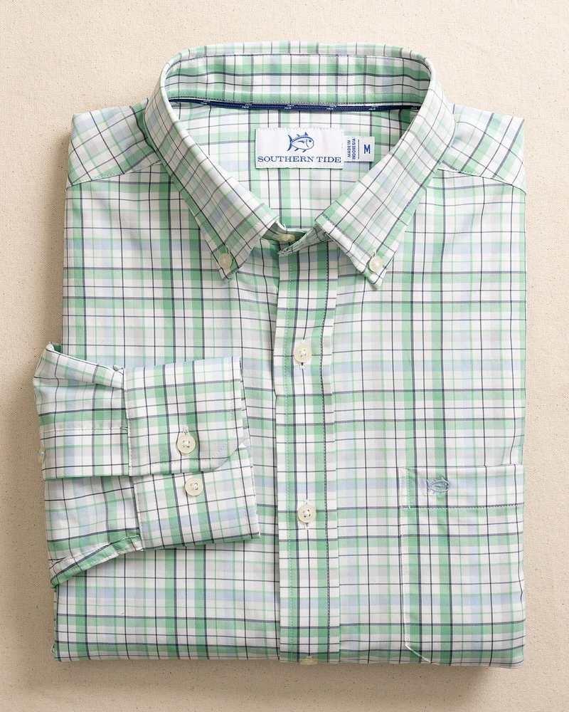Morris Island brrr°® Intercoastal Plaid Long Sleeve Sport Shirt