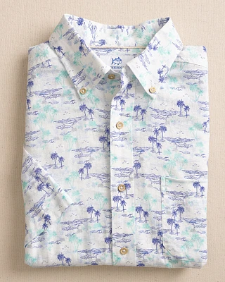 Ocean Getaway Linen Rayon Short Sleeve Sport Shirt