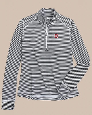 Ohio State Buckeyes Women's Striped Runaround Quarter Zip