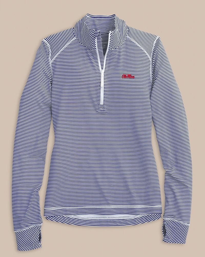 Ole Miss Women's Striped Runaround Quarter Zip