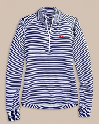 Ole Miss Women's Striped Runaround Quarter Zip