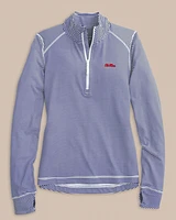 Ole Miss Women's Striped Runaround Quarter Zip