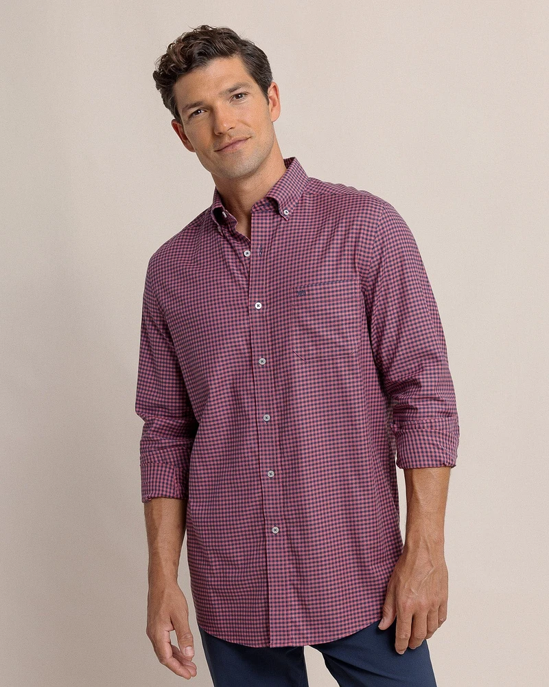 Shemwood Plaid Skipjack Long Sleeve Sport Shirt