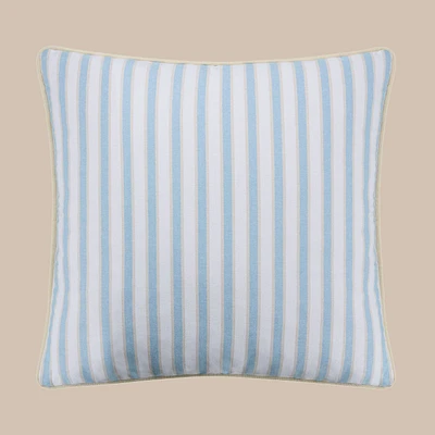 Southern Tide Chambray Stripe Square Blue Decorative Pillow