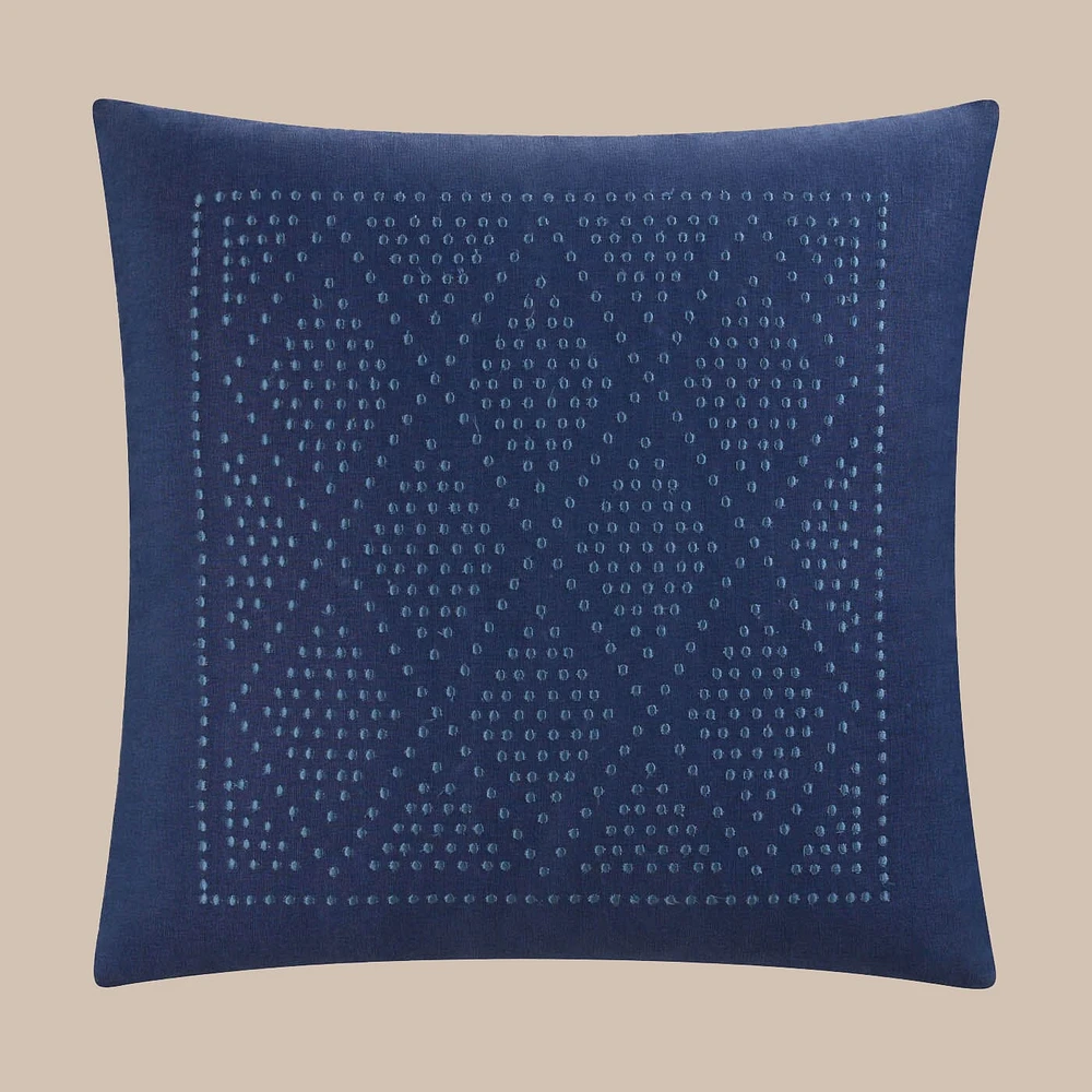 Southern Tide Diamond Geo Square Navy Decorative Pillow