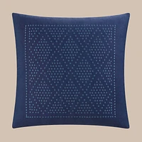 Southern Tide Diamond Geo Square Navy Decorative Pillow