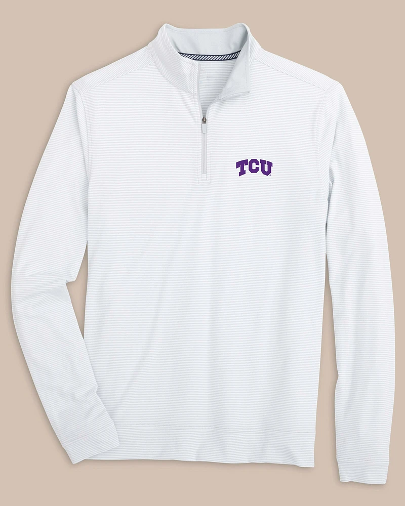 TCU Horned Frogs Cruiser Micro-Stripe Heather Quarter Zip