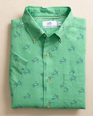 Turtle Cove Linen Rayon Short Sleeve Sport Shirt