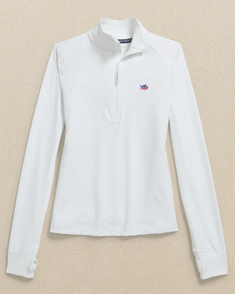 USA Flag Skipjack Women's Runaround Quarter Zip