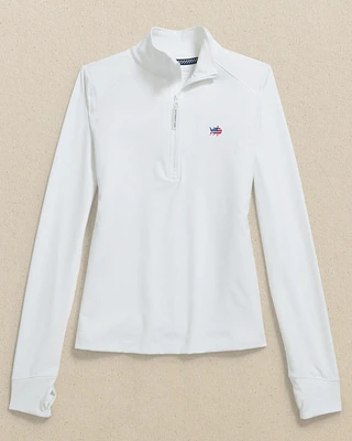 USA Flag Skipjack Women's Runaround Quarter Zip