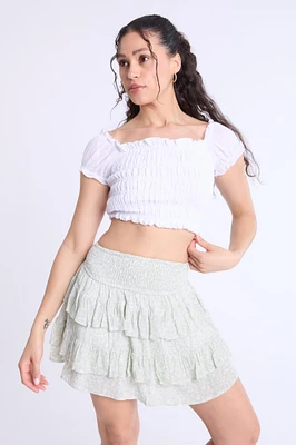 Off-Shoulder Smocked Top