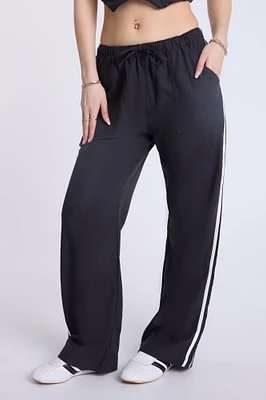 Linen-Blend Wide Leg Pants