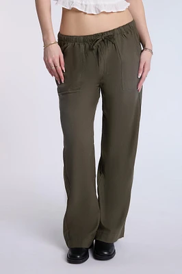 Linen-Blend Wide Leg Pants