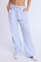 Linen-Blend Wide Leg Pants