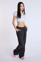 Linen-Blend Tailored Pant