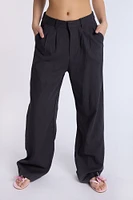 Linen-Blend Tailored Pant