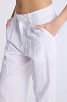 Linen-Blend Tailored Pant