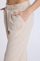 Linen-Blend Tailored Pant