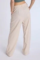 Linen-Blend Tailored Pant