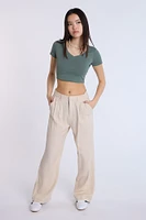 Linen-Blend Tailored Pant