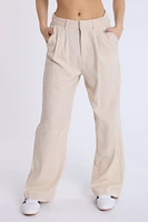 Linen-Blend Tailored Pant