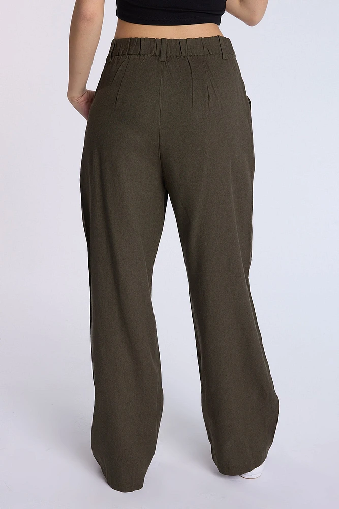 Linen-Blend Tailored Pant