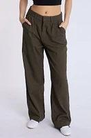 Linen-Blend Tailored Pant