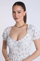 Robe jupe-short à taille smockée