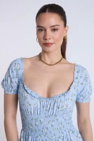 Puff Sleeve Smocked Waist Skort Dress