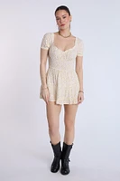 Puff Sleeve Smocked Waist Skort Dress