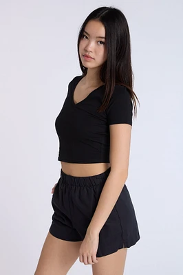 Linen-Blend Pull-On Short