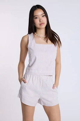 Linen-Blend Pull-On Short
