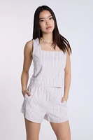 Linen-Blend Pull-On Short