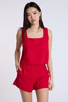 Linen-Blend Pull-On Short