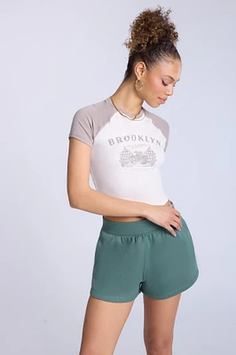 Ribbed Knit Pull-On Shorts