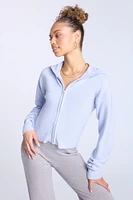 Flat Knit Zip-Up Hoodie