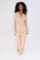 Velour Pajama Shirt & Pants Set