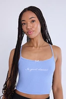 Camisole côtelée à bord picot