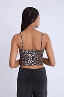 Camisole côtelée à bord picot
